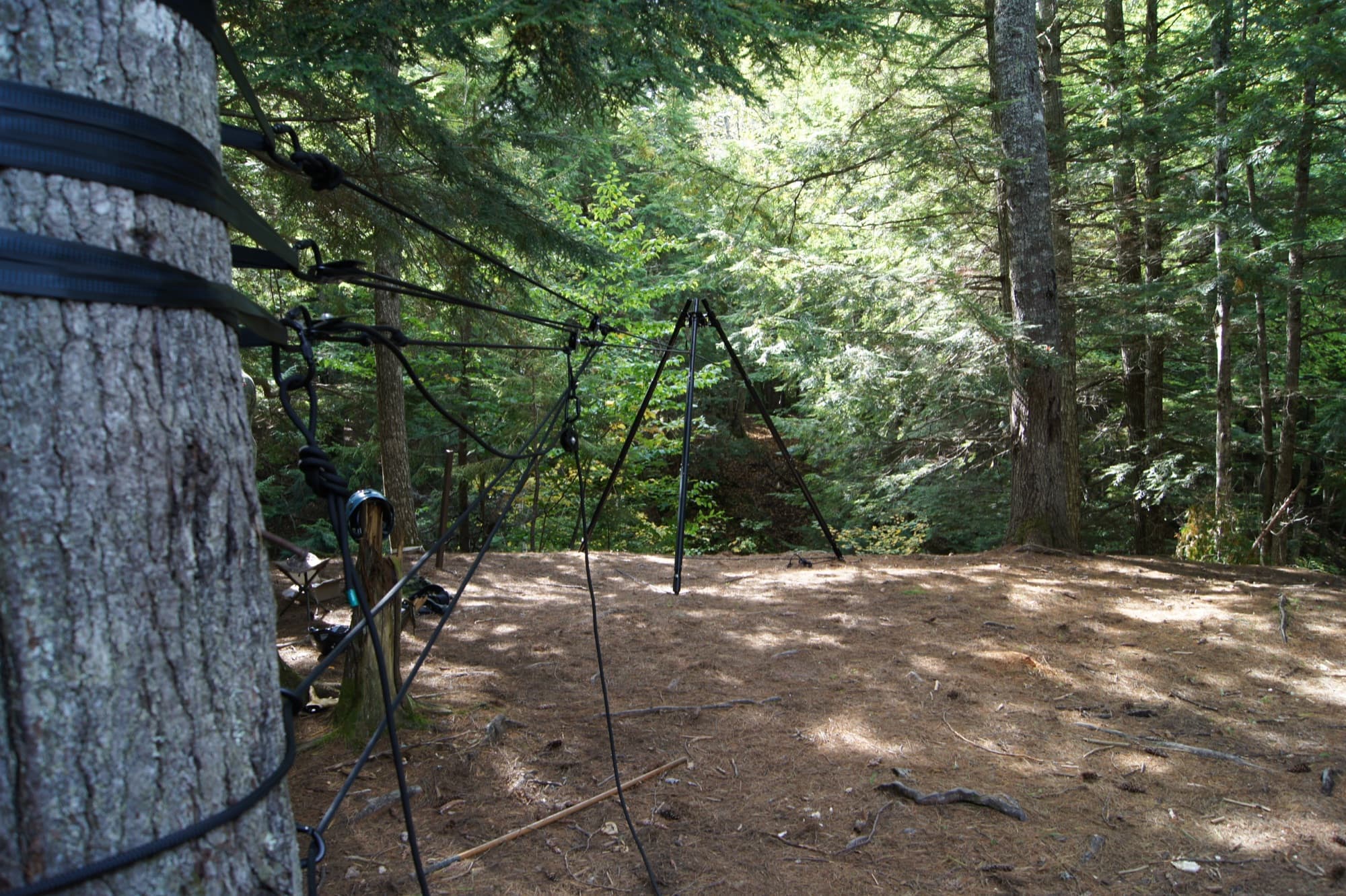 Anchor rigging setup in preparation for a rope stunt — image 1 of 6